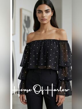 House Of Harlow 1960 X Revolve Sequin Tiered Top